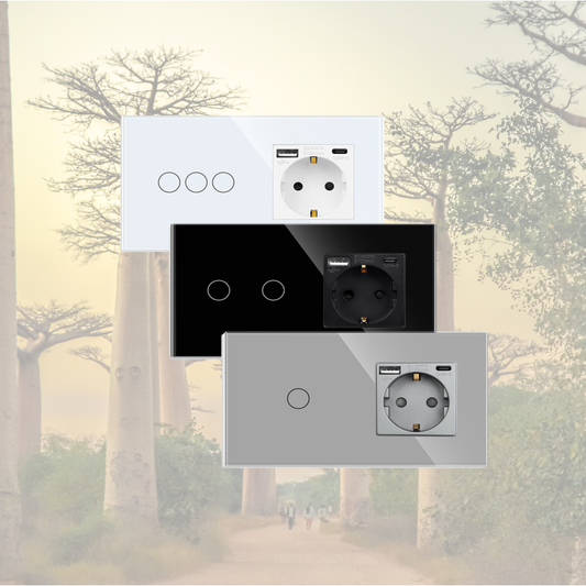 Prise murale USB-C avec interrupteur